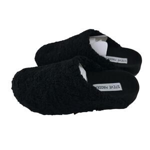 Steve Madden Vessel Plush Black Clog Slip On Size 5 NWOB